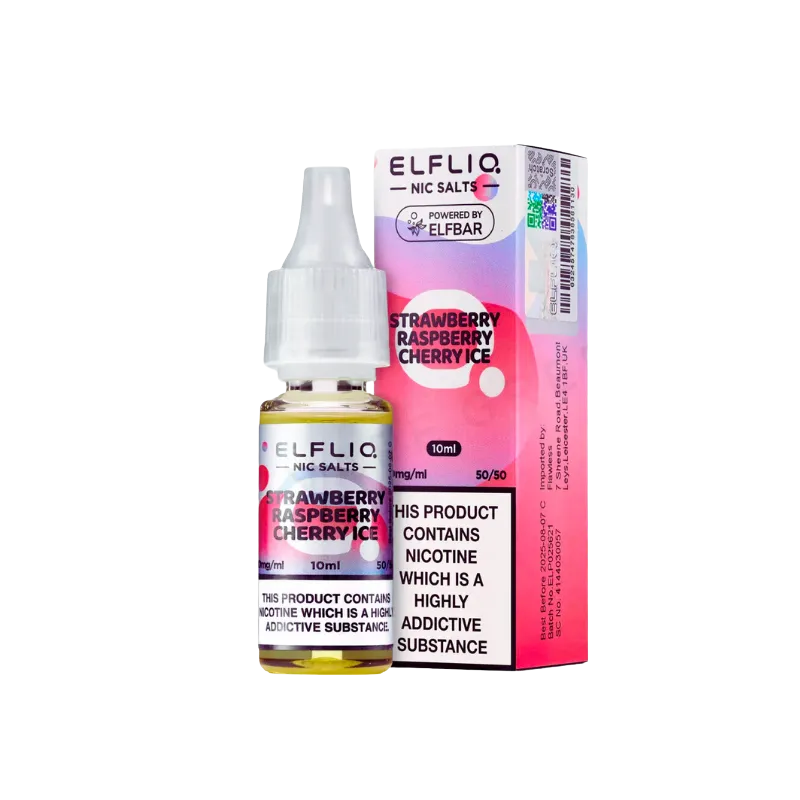 ElfLiq 'Strawberry Raspberry Cherry ICE' Nic Salt 10ML eLiquid