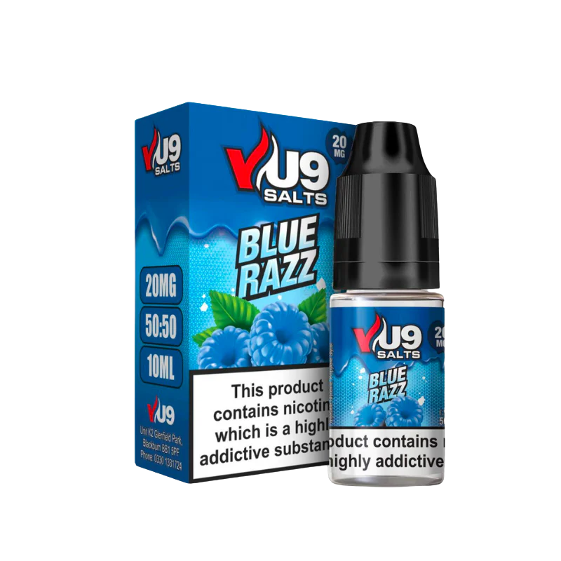 Blue Razz Pod Nic Salt 10ml Nicotine E Juice by VU9