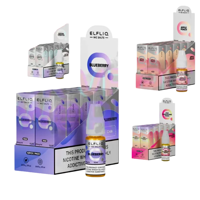795129b9-42da-4028-900b-290720e3 Elf Bar Nic ElfLiq Salt E-Juice 10ml - Box Of 10