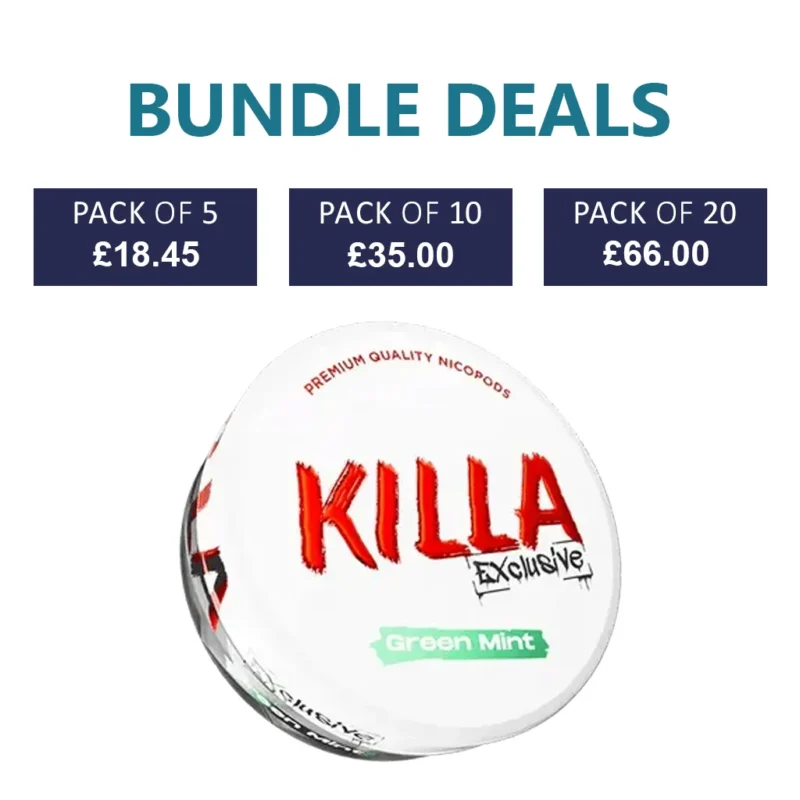 KILLA Exclusive Green Mint Nicotine Pouch - 16.5mg