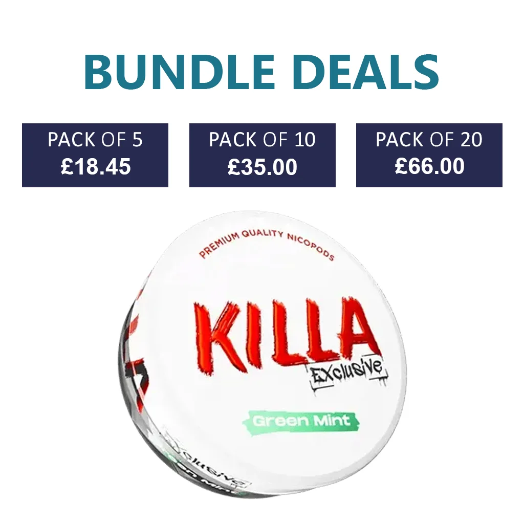 KILLA Exclusive Green Mint Nicotine Pouch - 16.5mg