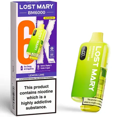 Lemon Lime BM6000 Prefilled Pod & Refill by Lost Mary