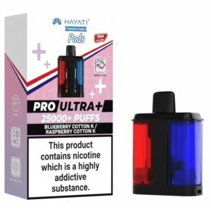 Blueberry Cotton K Raspberry Cotton K Pro Ultra Plus 25K Prefilled Pod & Refill by Hayati