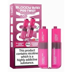 Strawberry Raspberry Cherry Ice Ultra Twist 20K Prefilled Pod & Refill by Bloody Bar