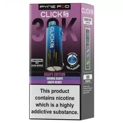 Grape Edition Click S 30K Prefilled Pod & Refill by Pyne Pod