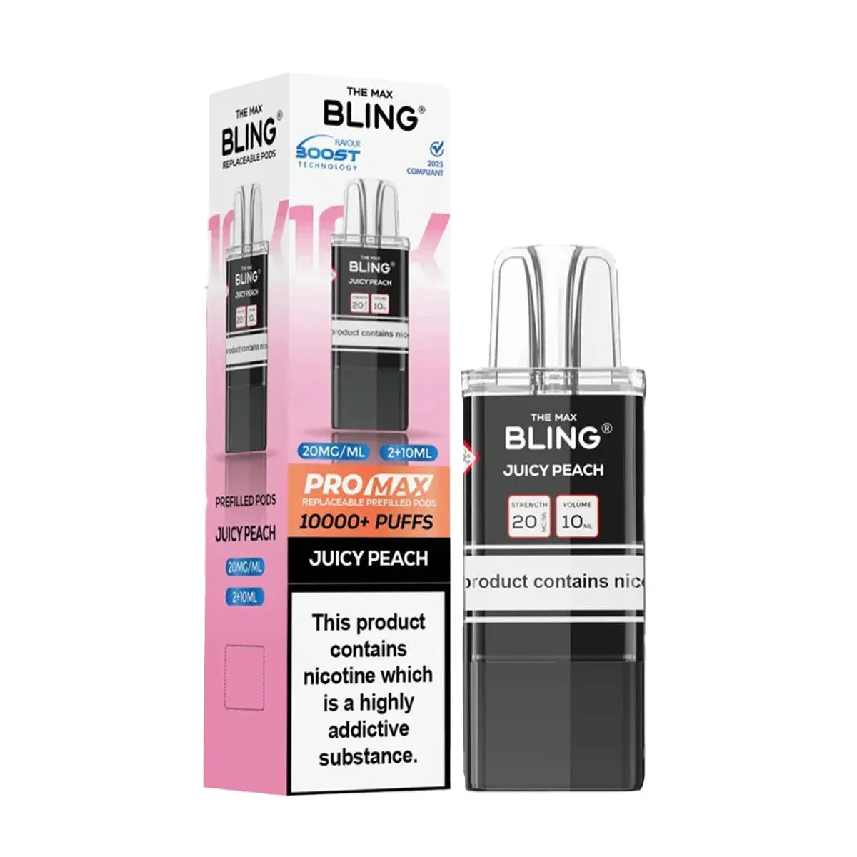 Juicy Peach Max 10K Prefilled Pod & Refill by The Bling