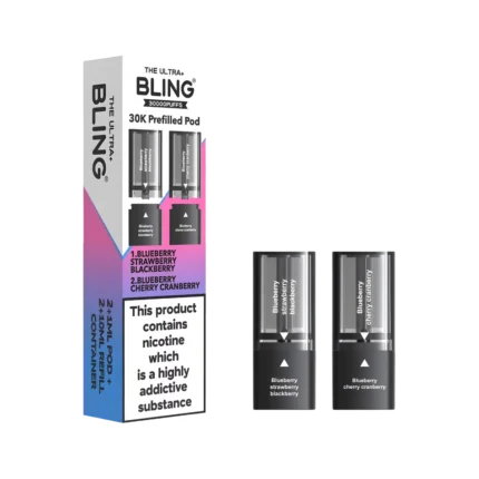 Strawberry Cranberry Cherry / Cherry Ice Mint Ultra Plus 30K Prefilled Pod & Refill by The Bling