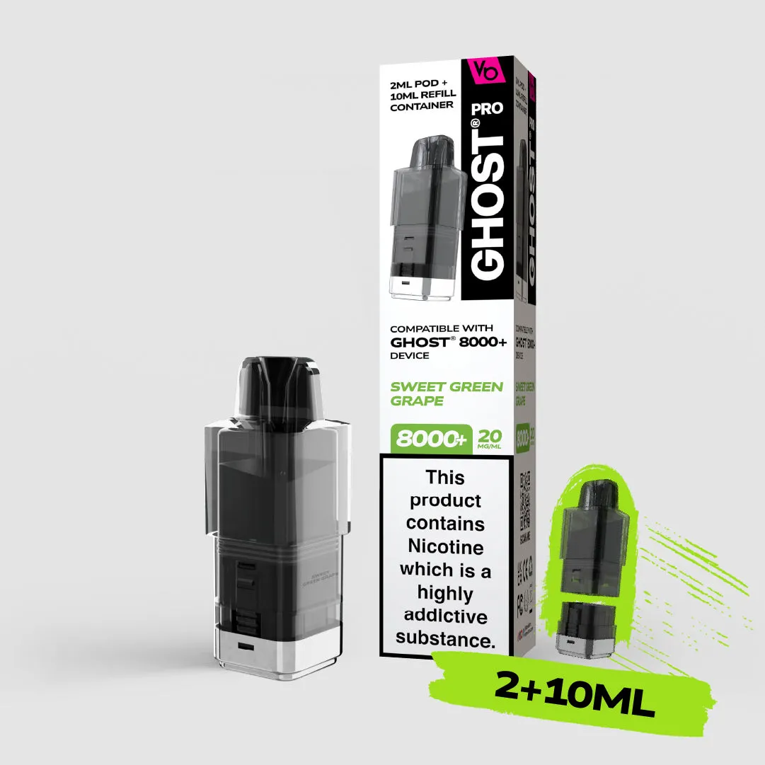 Sweet Green Grape Pro 8000+ Prefilled Pod & Refill by Ghost