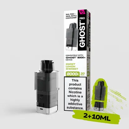 Sweet Lemon Sherbet Pro 8000+ Prefilled Pod & Refill by Ghost