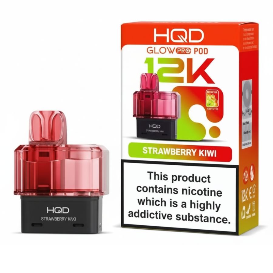 Strawberry Kiwi Glow Pro 12K Prefilled Pod & Refill by HQD