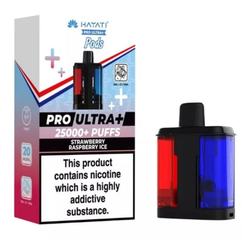 Strawberry Raspberry Ice Pro Ultra Plus 25K Prefilled Pod & Refill by Hayati