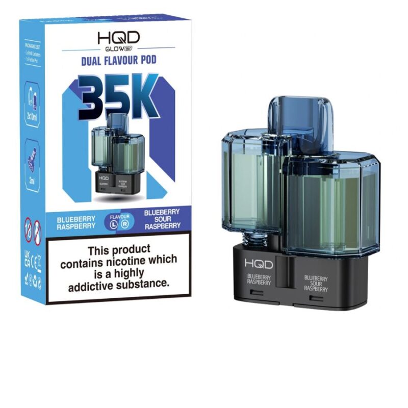 Mr Blue & Mr Blue Razz Ice Glow Air 35K Prefilled Pod & Refill by HQD