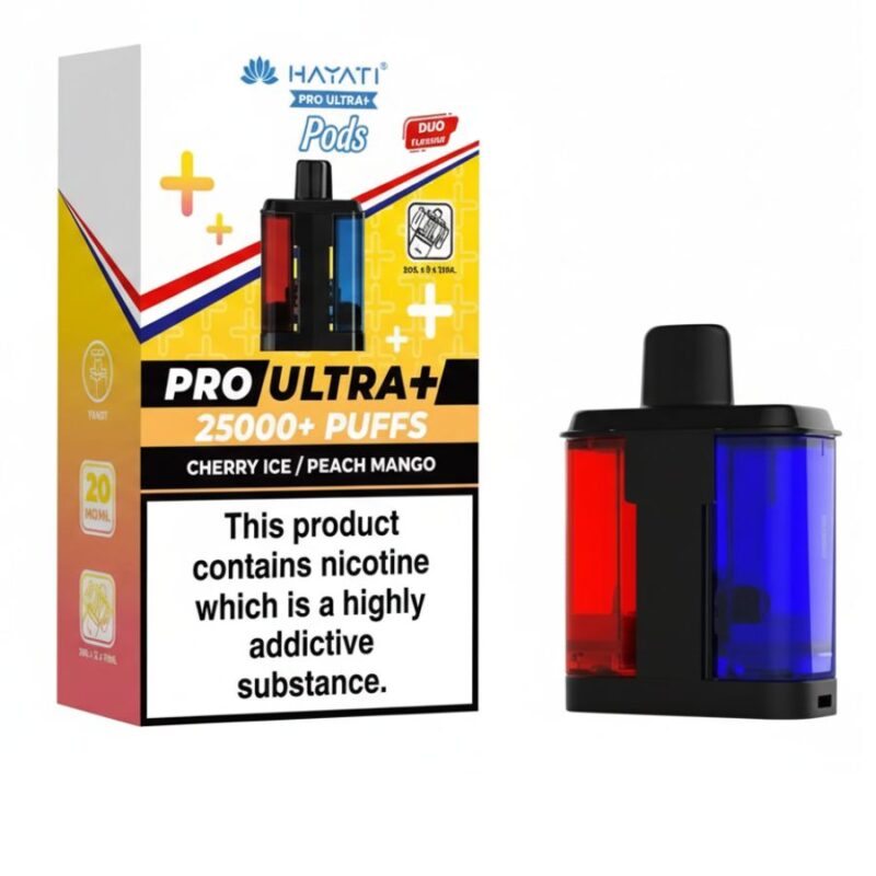Cherry Ice / Peach Mango Pro Ultra Plus 25K Prefilled Pod & Refill by Hayati
