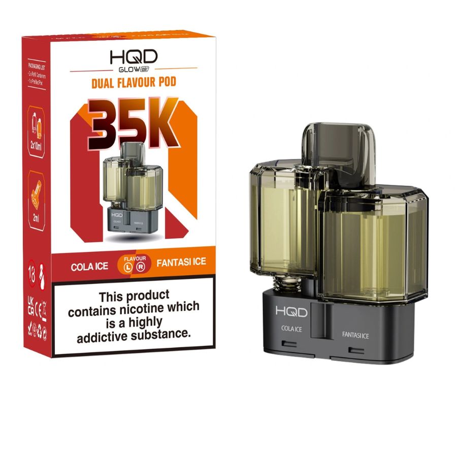 Cola Ice & Fantasi Ice Glow Air 35K Prefilled Pod & Refill by HQD
