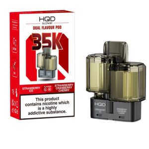 Strawberry Ice & Strawberry Cranberry Cherry Glow Air 35K Prefilled Pod & Refill by HQD