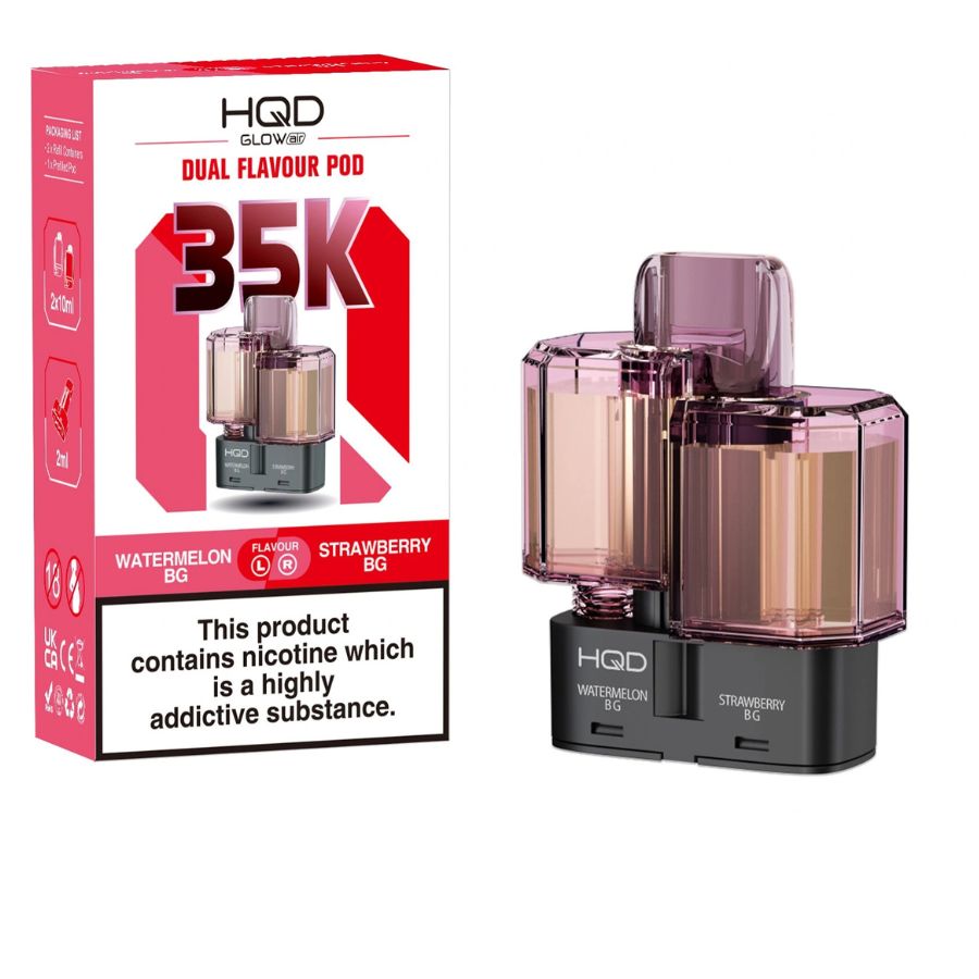 Cherry Ice & Strawberry Raspberry Cherry Ice Glow Air 35K Prefilled Pod & Refill by HQD