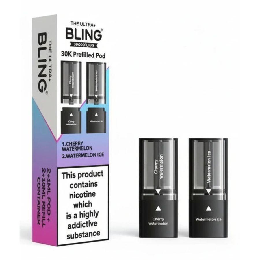 Cherry Watermelon / Watermelon Ice Ultra Plus 30K Prefilled Pod & Refill by The Bling