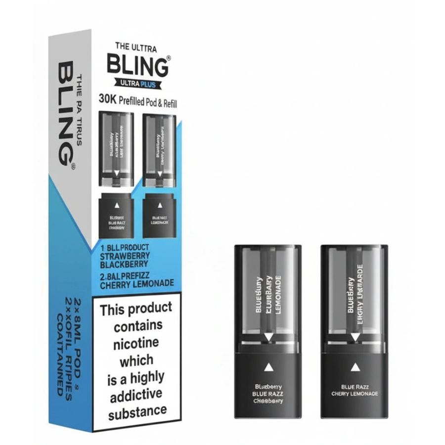 Blackcurrant Cotton Candy / Blue Raspberry Ultra Plus 30K Prefilled Pod & Refill by The Bling