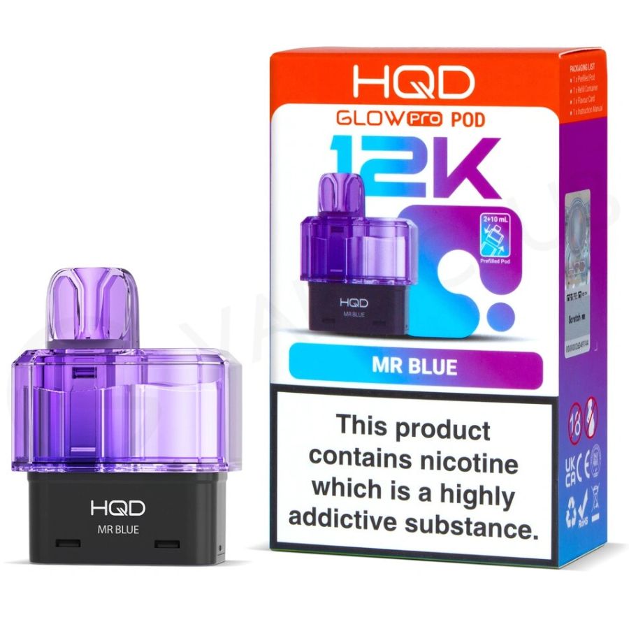 Mr Blue Glow Pro 12K Prefilled Pod & Refill by HQD