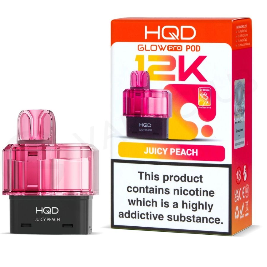 Juicy Peach Glow Pro 12K Prefilled Pod & Refill by HQD