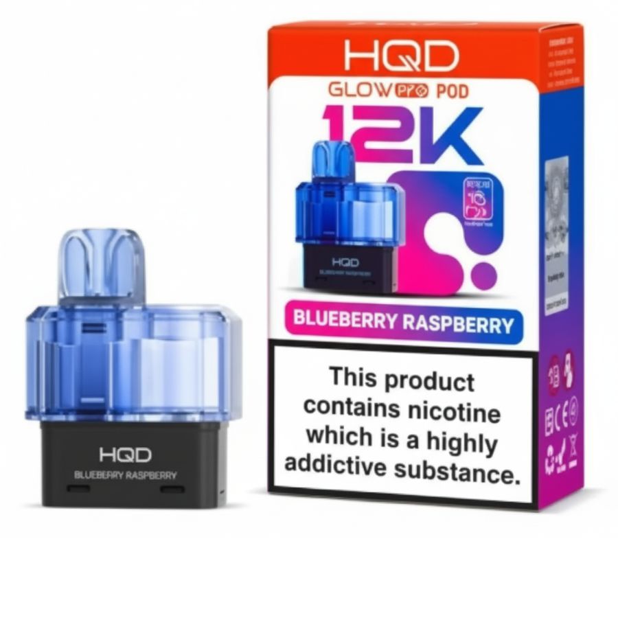 Blueberry Sour Raspberry Glow Pro 12K Prefilled Pod & Refill by HQD