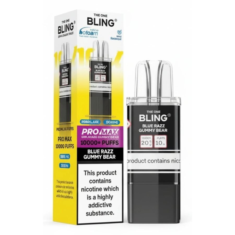 Blue Razz Gummy Bear Max 10K Prefilled Pod & Refill by The Bling