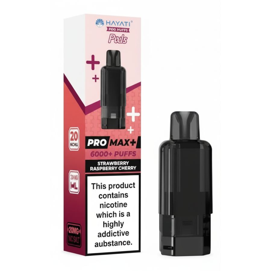 Strawberry H'Bubba Pro Max Plus 6000 Prefilled Pod & Refill by Hayati