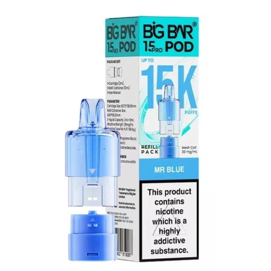 Mr Blue 15K Pro Prefilled Pod & Refill by Big Bar