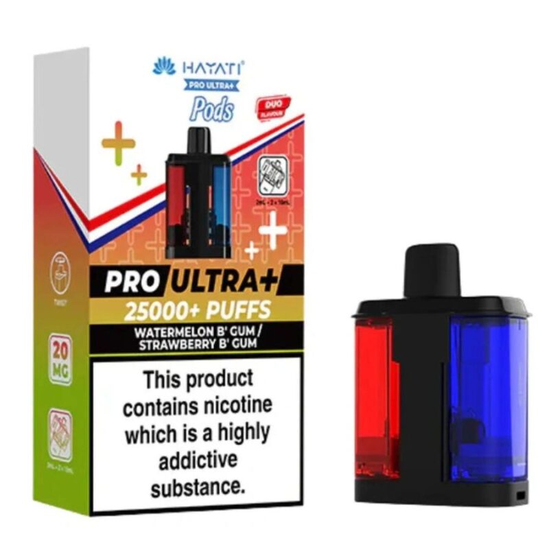 Fruit Bomb / Straw' Watermelon B'Gum Pro Ultra Plus 25K Prefilled Pod & Refill by Hayati