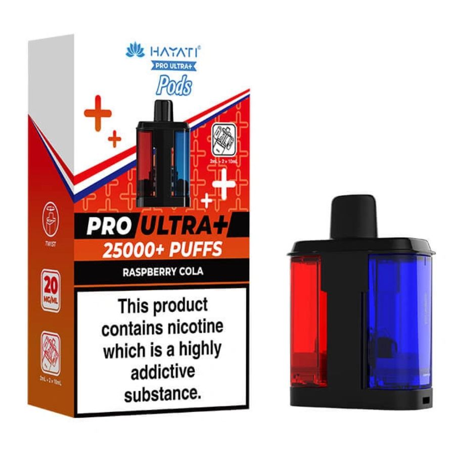Raspberry Cola Pro Ultra Plus 25K Prefilled Pod & Refill by Hayati