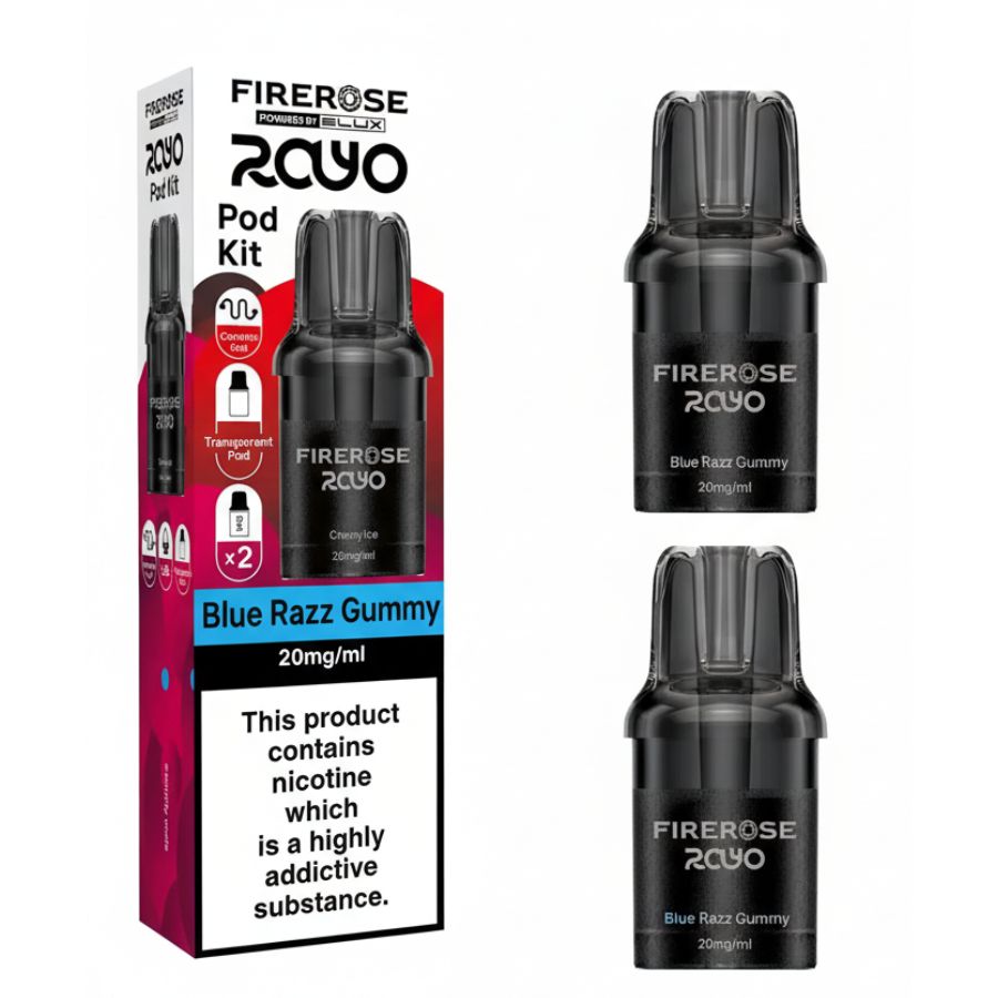 Blue Razz Gummy Rayo 600 Prefilled Pods by Firerose