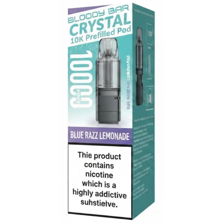 Blue Razz Lemonade Crystal 10K Prefilled Pod & Refill by Bloody Bar