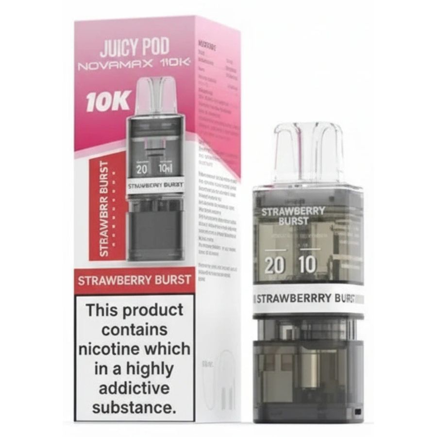 Strawberry Burst Novamax 10K Prefilled Pod & Refill by Juicy Pod