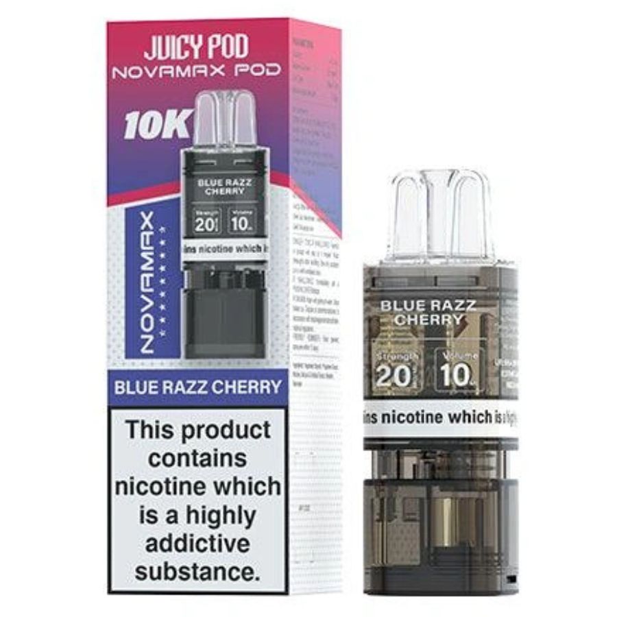 Blue Razz Cherry Novamax 10K Prefilled Pod & Refill by Juicy Pod