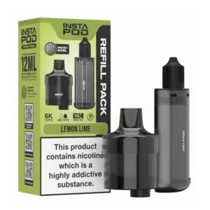 โข Product Name: Lemon Lime 6000 Prefilled Pod & Refill โข Brand: Instapod โข Flavour: Lemon & Lime โข Puff Count: Up to 6,000 puffs โข Pod Capacity: 2 ml prefilled pod + 10 ml refill container โข Nicotine Strength: 20 mg nicotine salt โข Coil Type: Built-in mesh coil โข Vaping Style: MTL (mouth-to-lung) โข Compatibility: Instapod 6000 device โข Pack Size: 1 pod + 1 refill container
