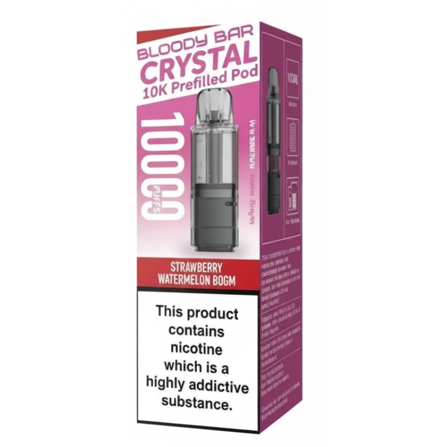 Strawberry Watermelon Bubblegum Crystal 10K Prefilled Pod & Refill by Bloody Bar