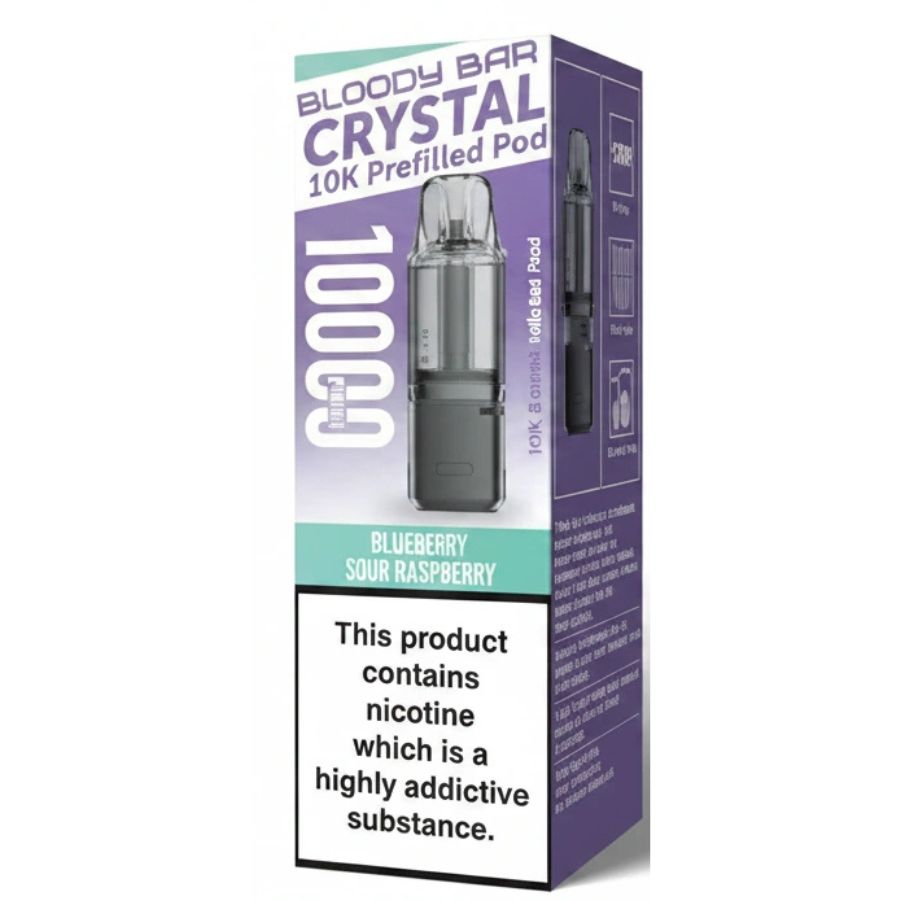 Blueberry Sour Raspberry Crystal 10K Prefilled Pod & Refill by Bloody Bar