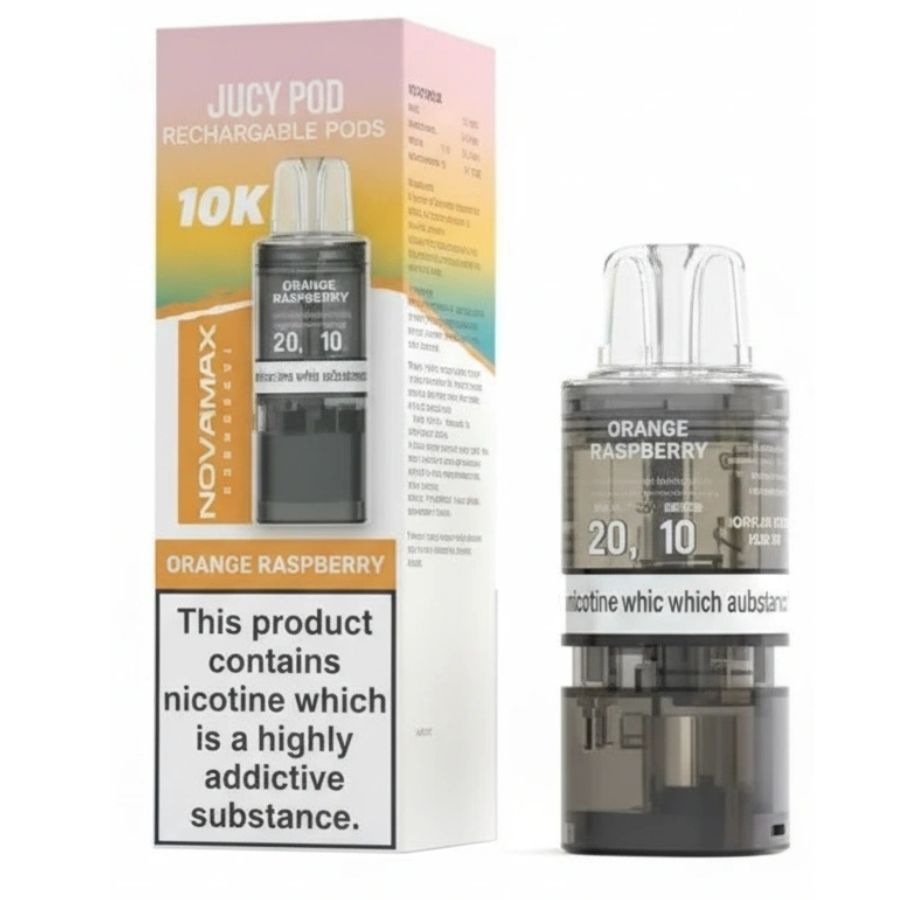 Orange Raspberry Novamax 10K Prefilled Pod & Refill by Juicy Pod