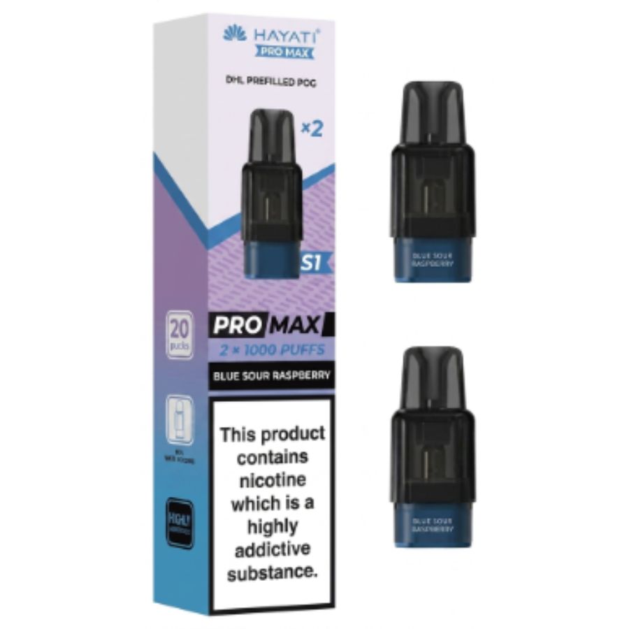 Blue Sour Raspberry Pro Max S1 Prefilled Pods by Hayati