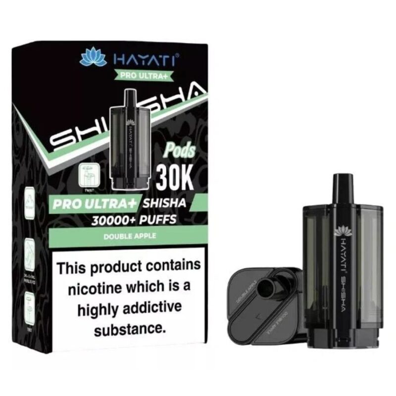 Double Apple Pro Ultra Plus Shisha 30K Prefilled Pod & Refill by Hayati
