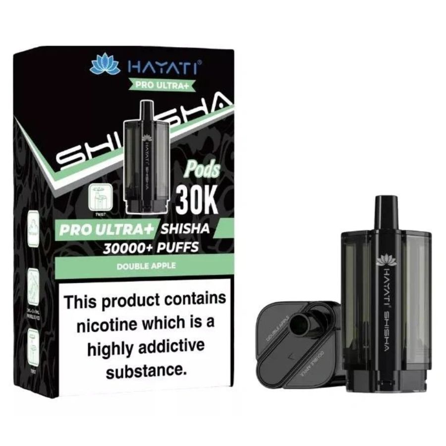 Double Apple Pro Ultra Plus Shisha 30K Prefilled Pod & Refill by Hayati