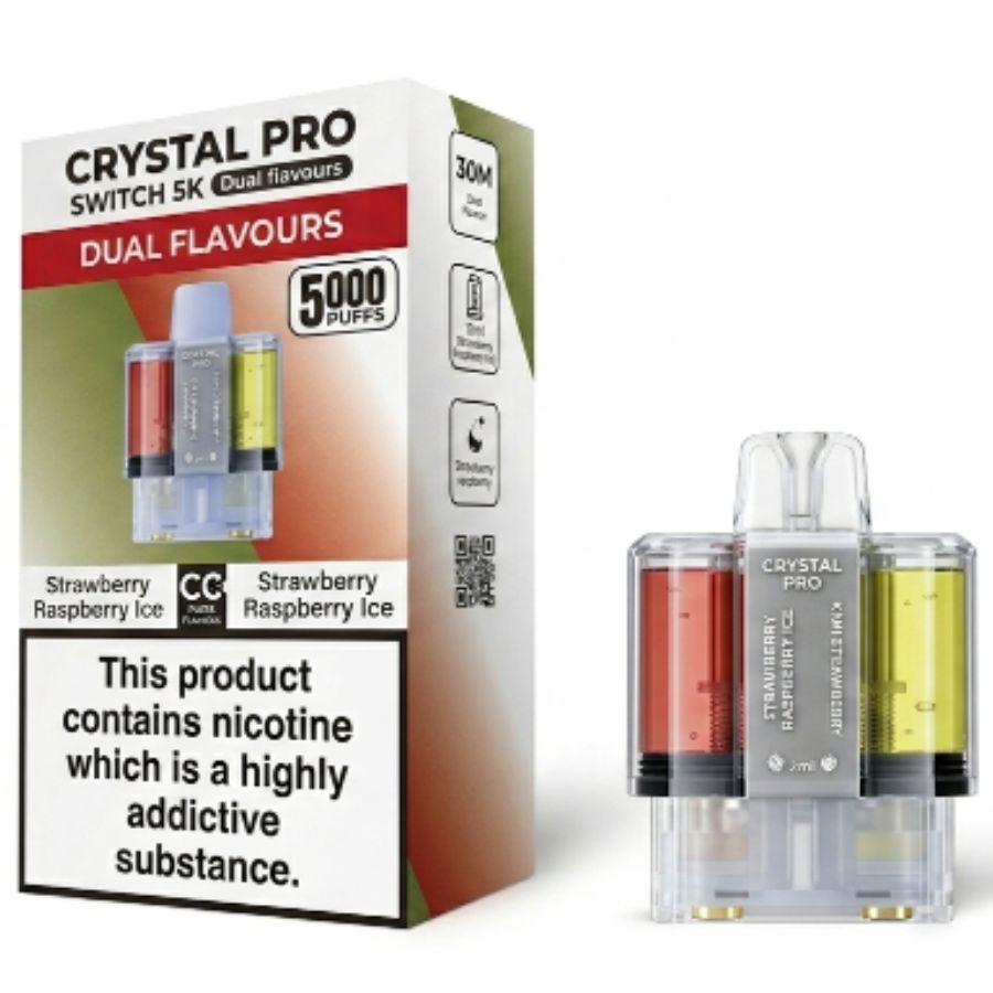 Strawberry Raspberry Ice / Strawberry Kiwi Switch 30K Prefilled Pods by Crystal Pro