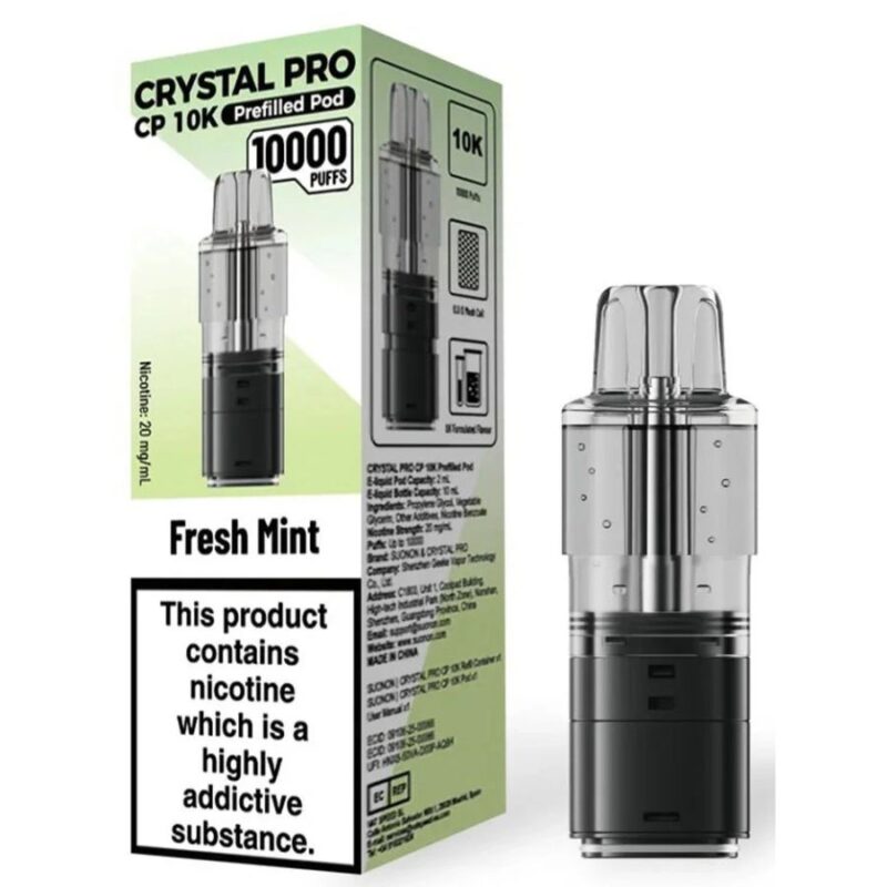Fresh Mint CP 10K Prefilled Pod & Refill by Crystal Pro