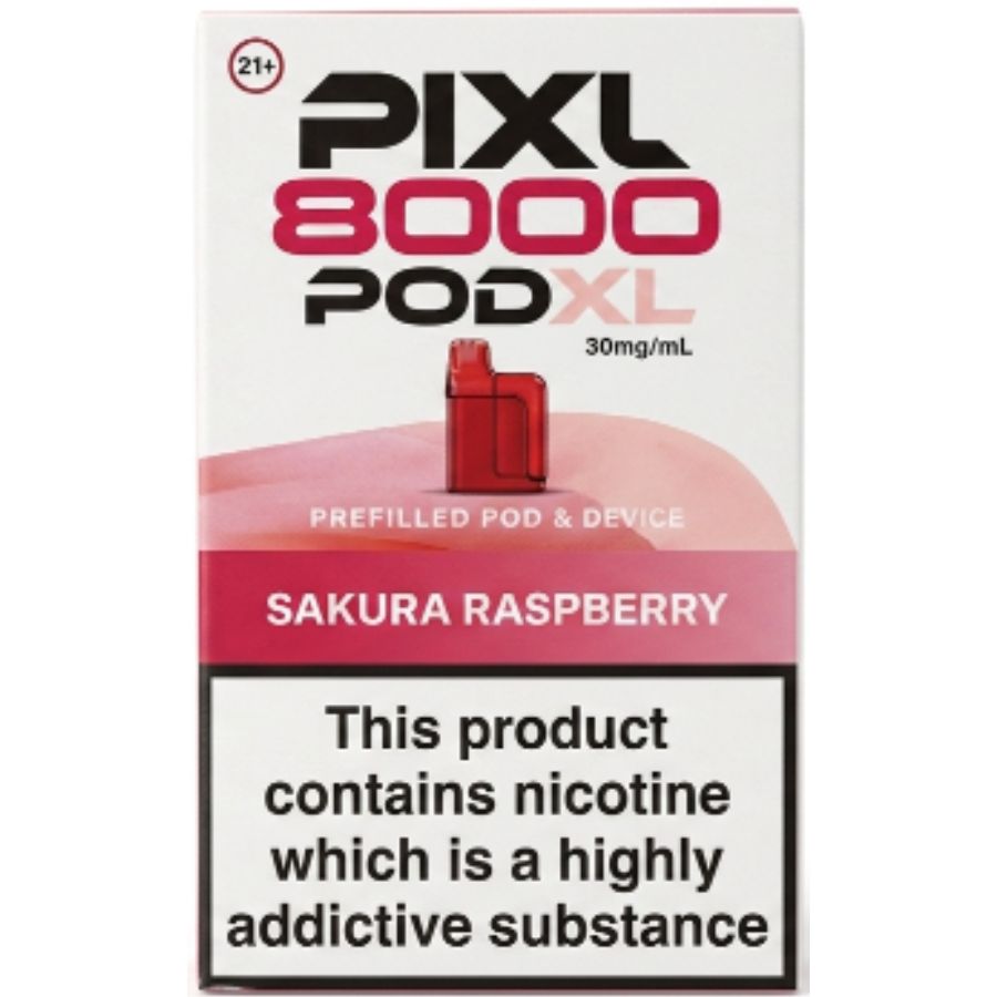 Sakura Raspberry Pixl 8000 Prefilled Pod & Refill by Pixl
