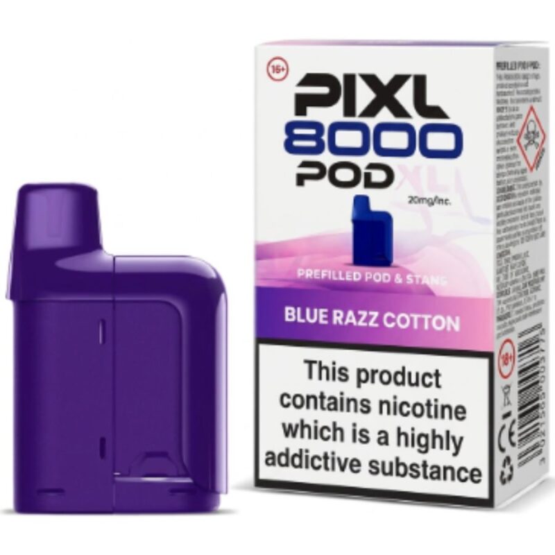 Blue Razz Cotton Pixl 8000 Prefilled Pod & Refill by Pixl