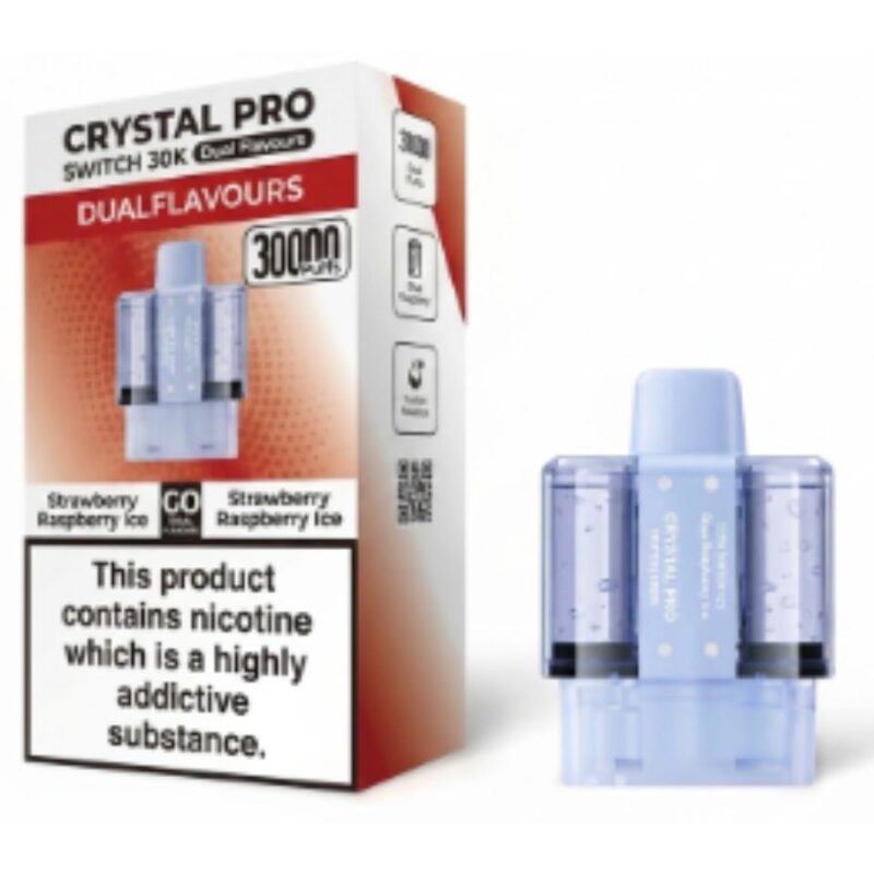 Strawberry Raspberry Ice Switch 30K Prefilled Pods by Crystal Pro