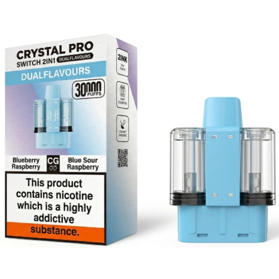 Blueberry Raspberry / Blueberry Sour Raspberry Switch 30K Prefilled Pods by Crystal Pro