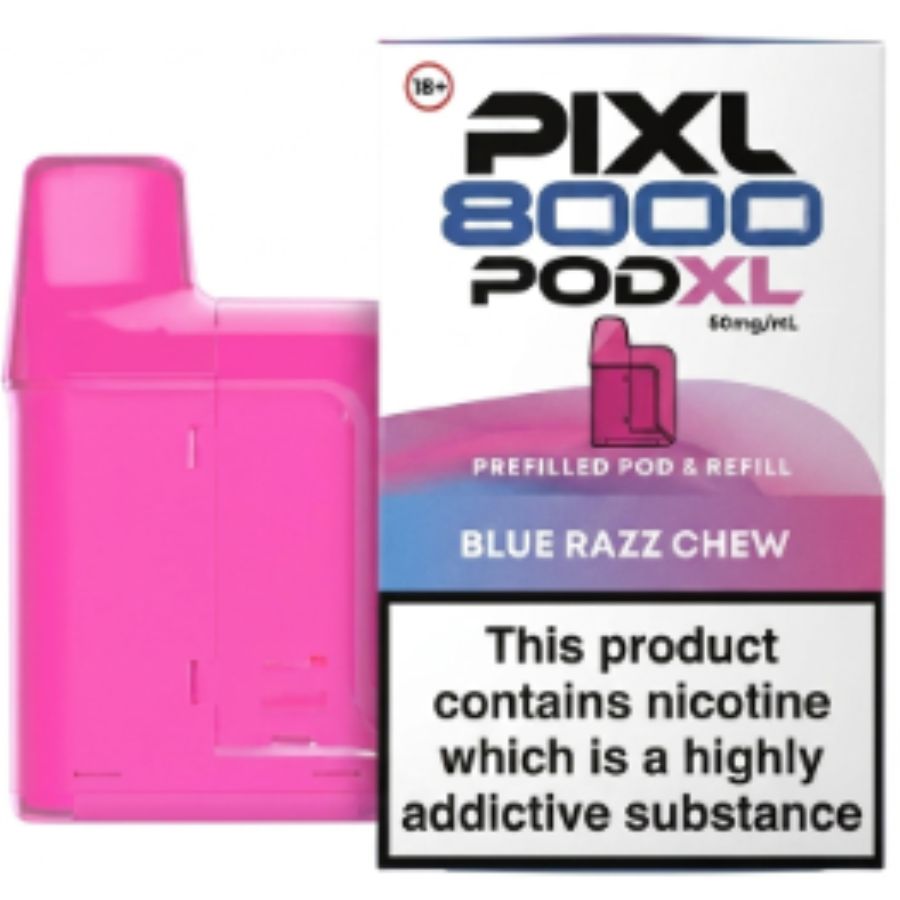 Blue Razz Chew Pixl 8000 Prefilled Pod & Refill by Pixl