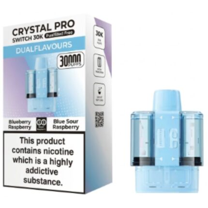 Blueberry Cotton Candy / Raspberry Cotton Candy Switch 30K Prefilled Pods by Crystal Pro