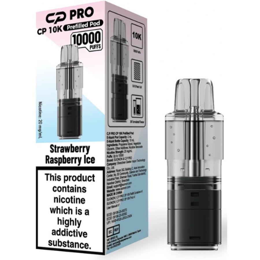 Strawberry Raspberry Ice CP 10K Prefilled Pod & Refill by Crystal Pro